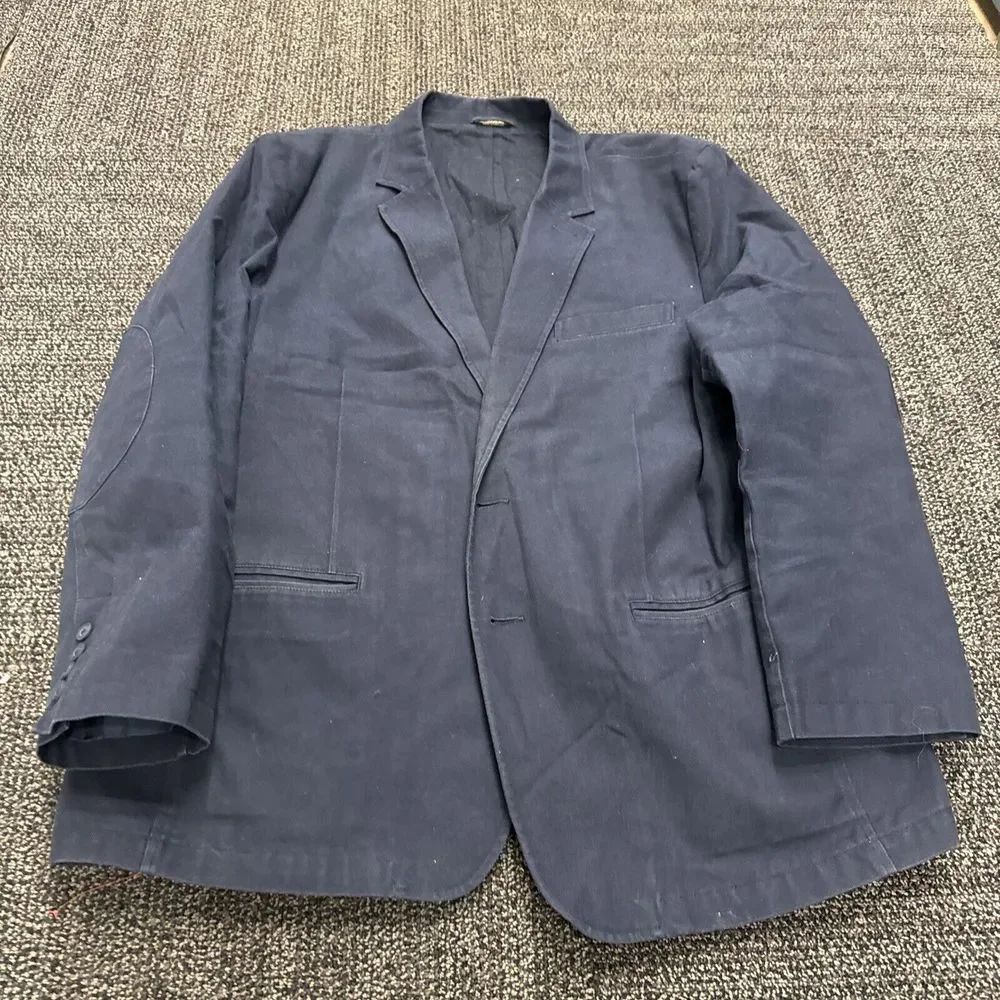 Vintage LL‎ Bean Cotton Canvas Blazer Faded Blue Men's Size 50